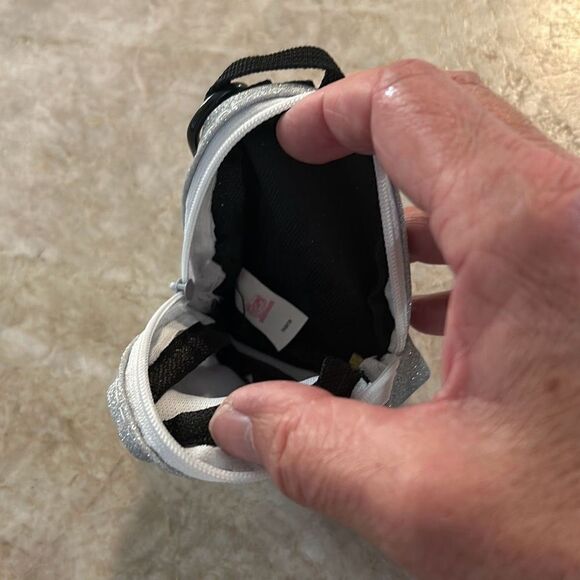 Mini Silver Metallic Backpack Keychain - Picture 3 of 5